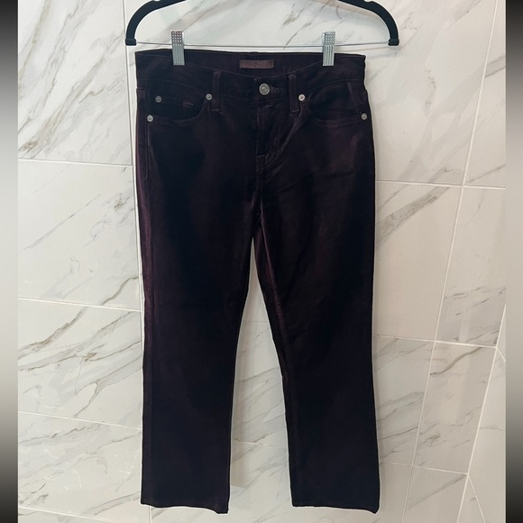 7 for all mankind velvet slim kick pants in boysenberry - Picture 2 of 9